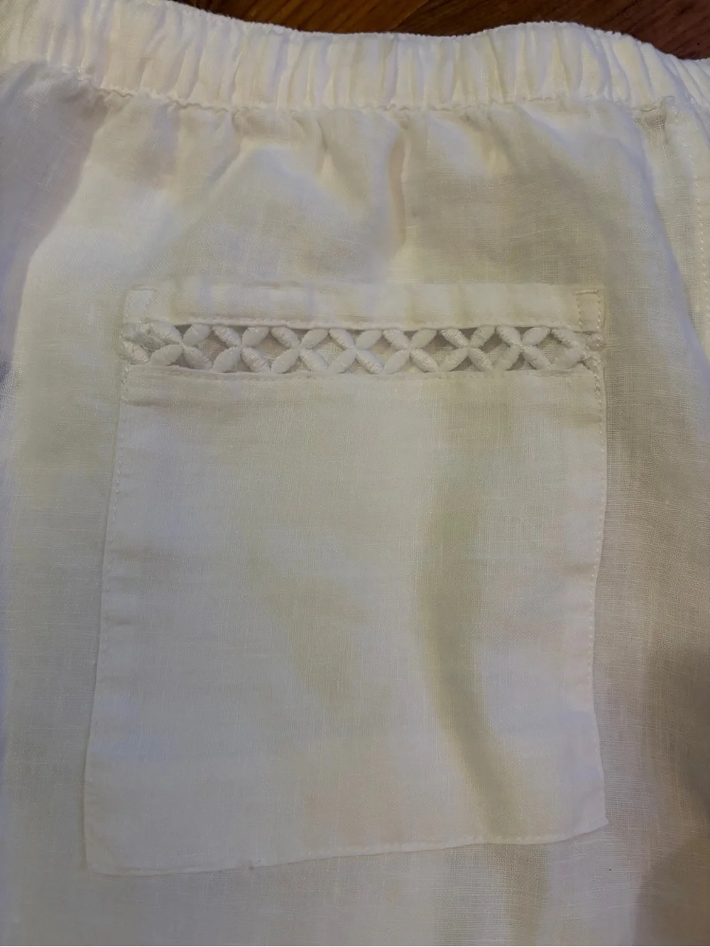 Joie White 100% Linen Crop white Drawstring pants M